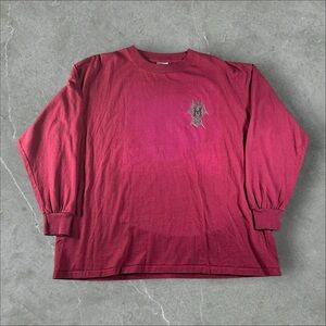 Vintage Mortiis Shirt Mens XL Red 90s Long Sleeve Black Metal Oneita Double Side